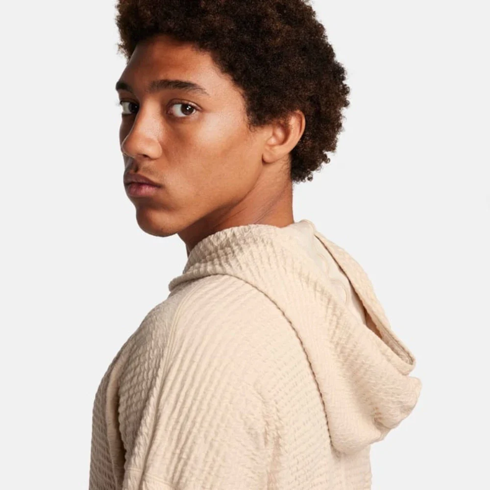 Nike Yoga Hoodie Men's Sand Drift Dri-Fit Textured Raglan Sleeve DSGL867 - Image 2