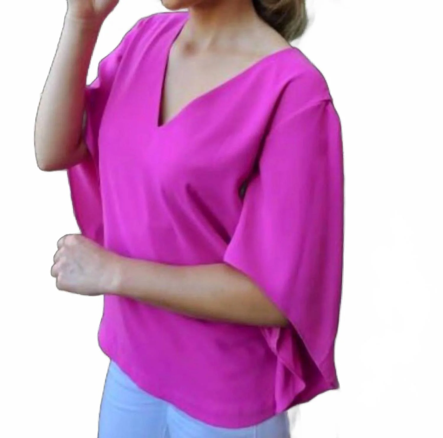 Nina Short Sleeve Top In Pink