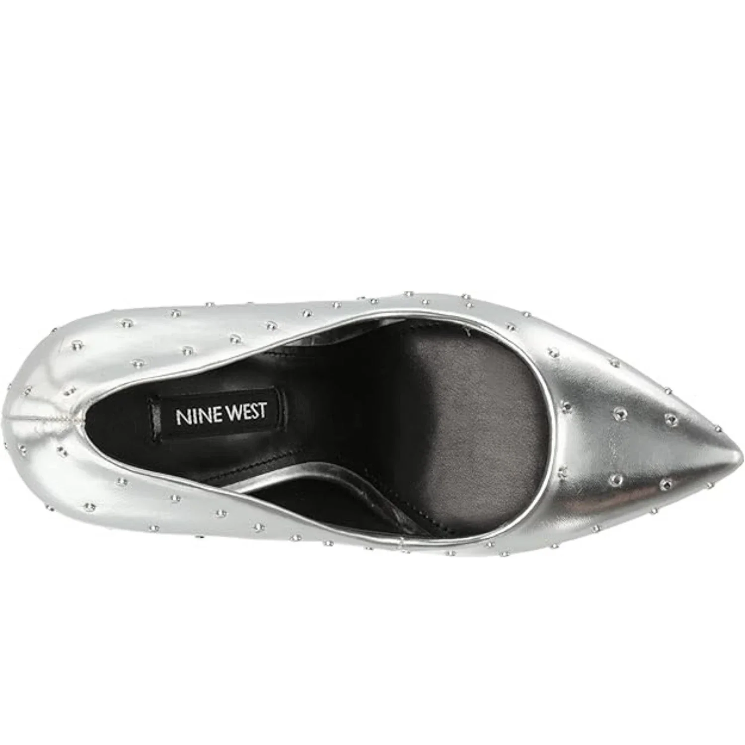 Nine West Tenry Pumps Women's  Silver Pointed Toe Block Heel HTAT1260 - Image 3