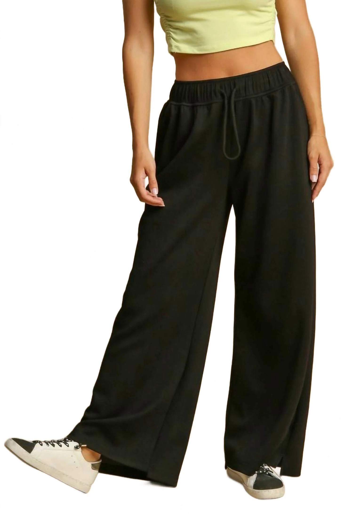 No Lining Neo Knit Pull On Sweatpants In Black - Image 2