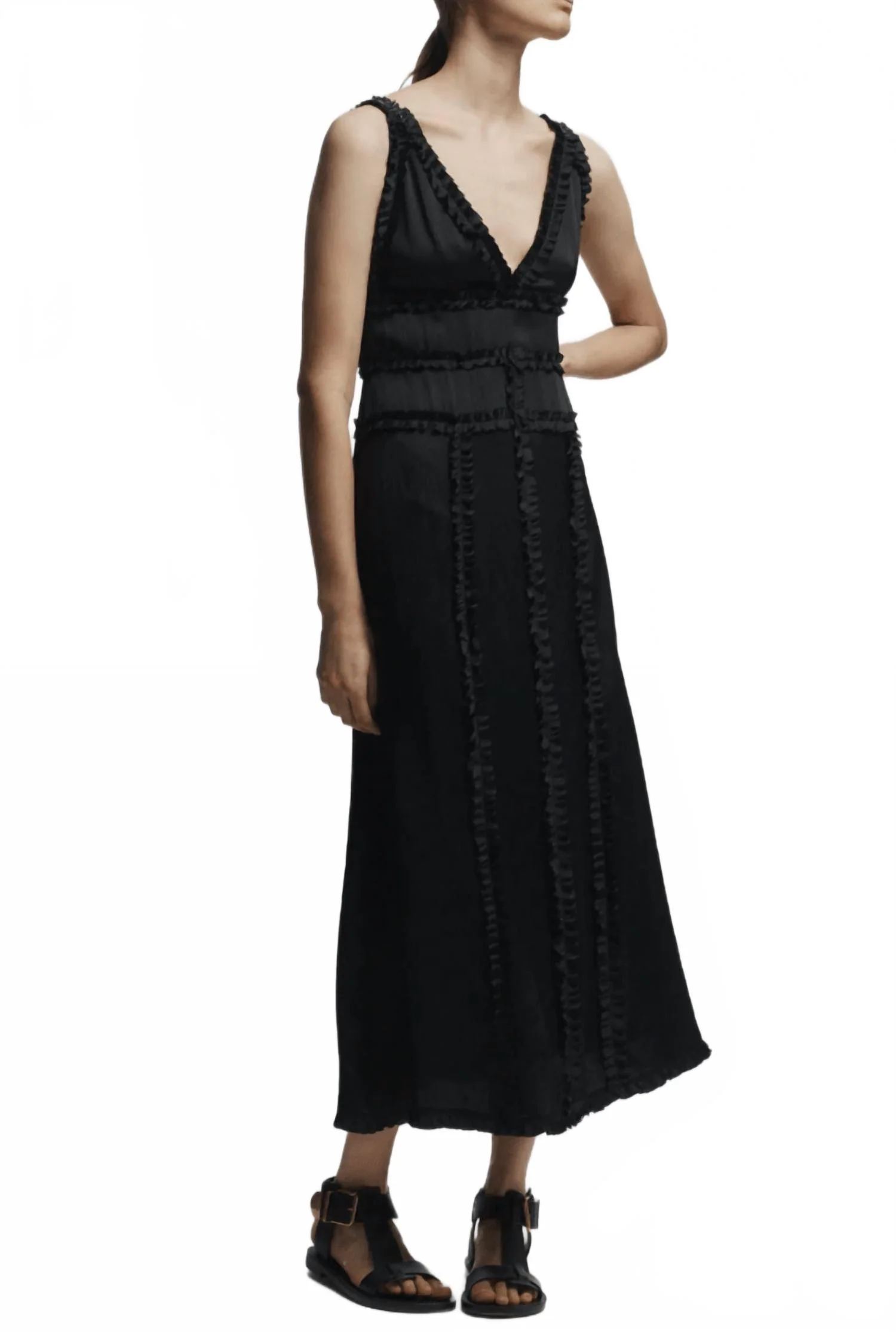 Nola Silk Dress In Black - Image 2