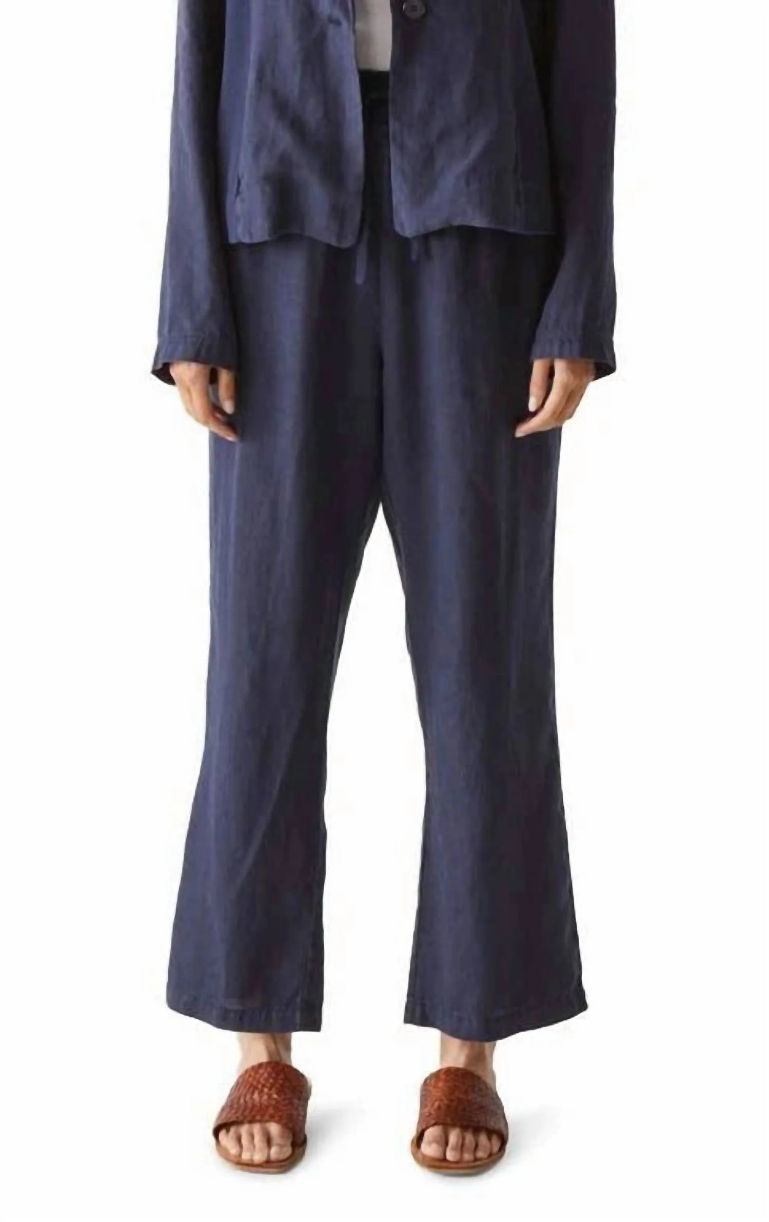 Nolan Linen Drawstring Pants In Nocturnal