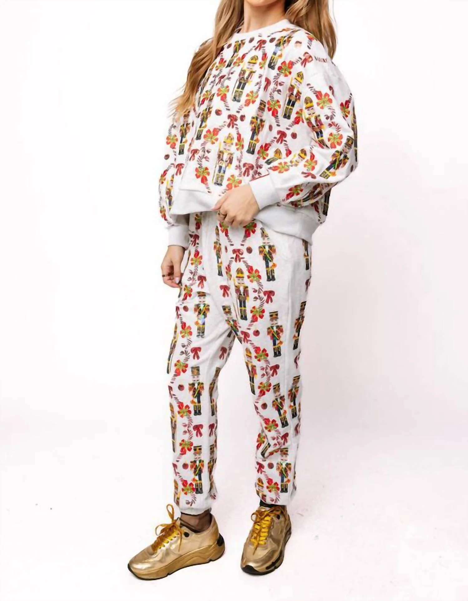 Nutcracker And Candy Cane Pants In Grey - Image 3