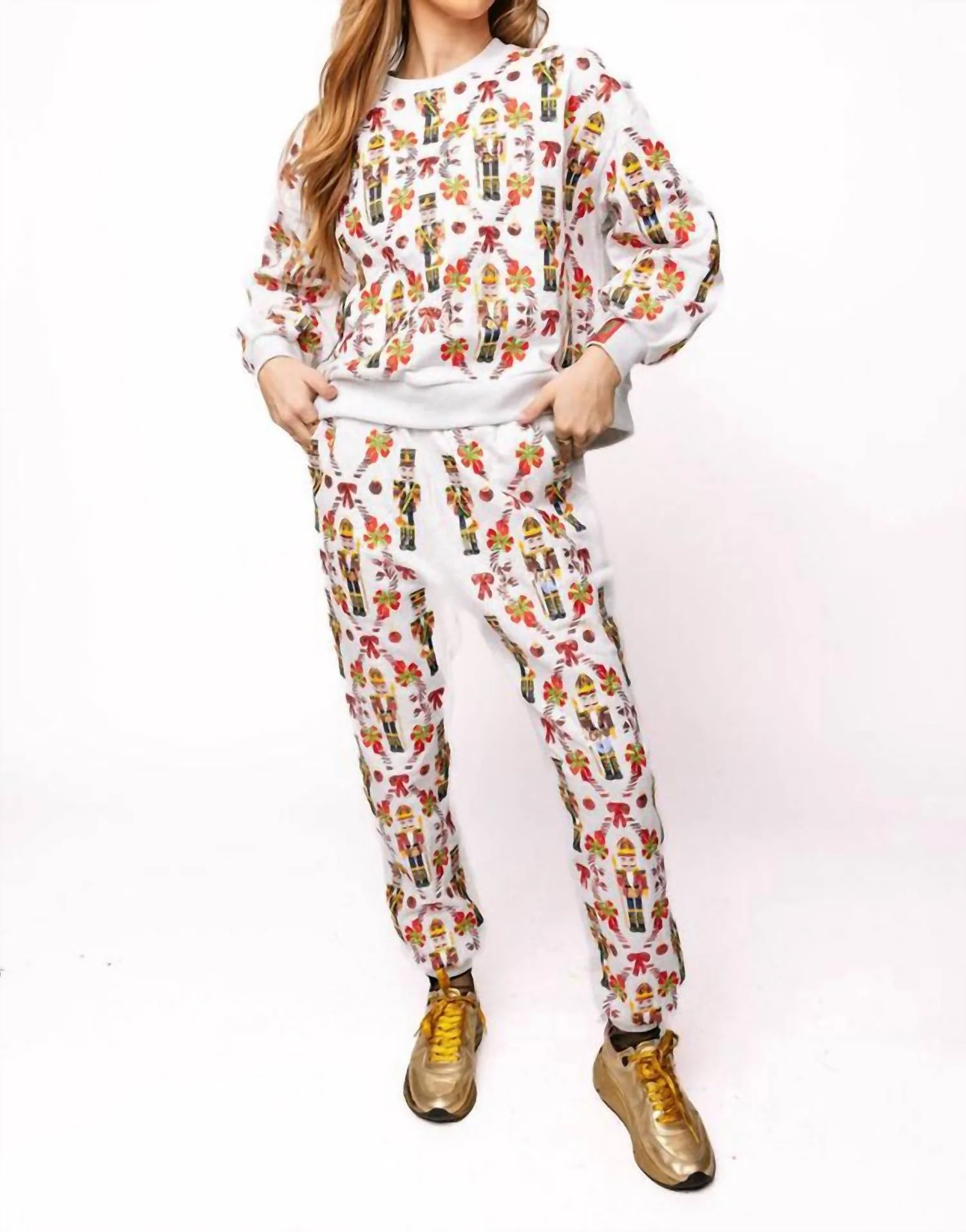 Nutcracker And Candy Cane Pants In Grey - Image 4