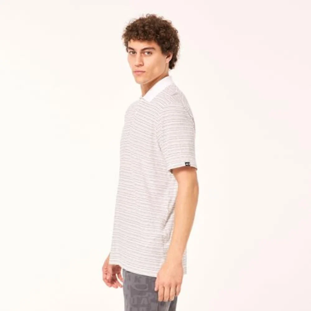 Oakley Debris Stripe Polo Shirt Men's Arctic Ice Cotton Blend DSGL1212 - Image 2