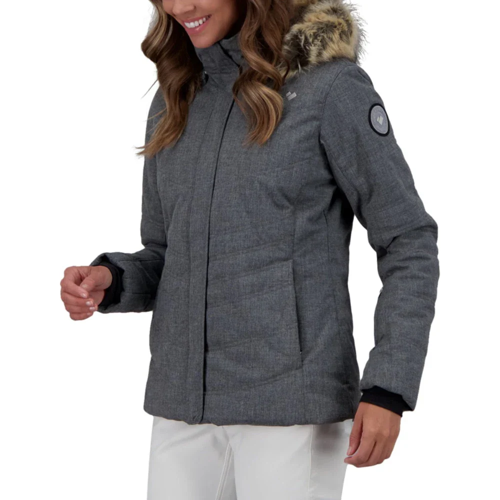 Obermeyer Tuscany II Jacket Women's Charcoal Faux Fur Hooded Insulated JZZ503 - Image 3
