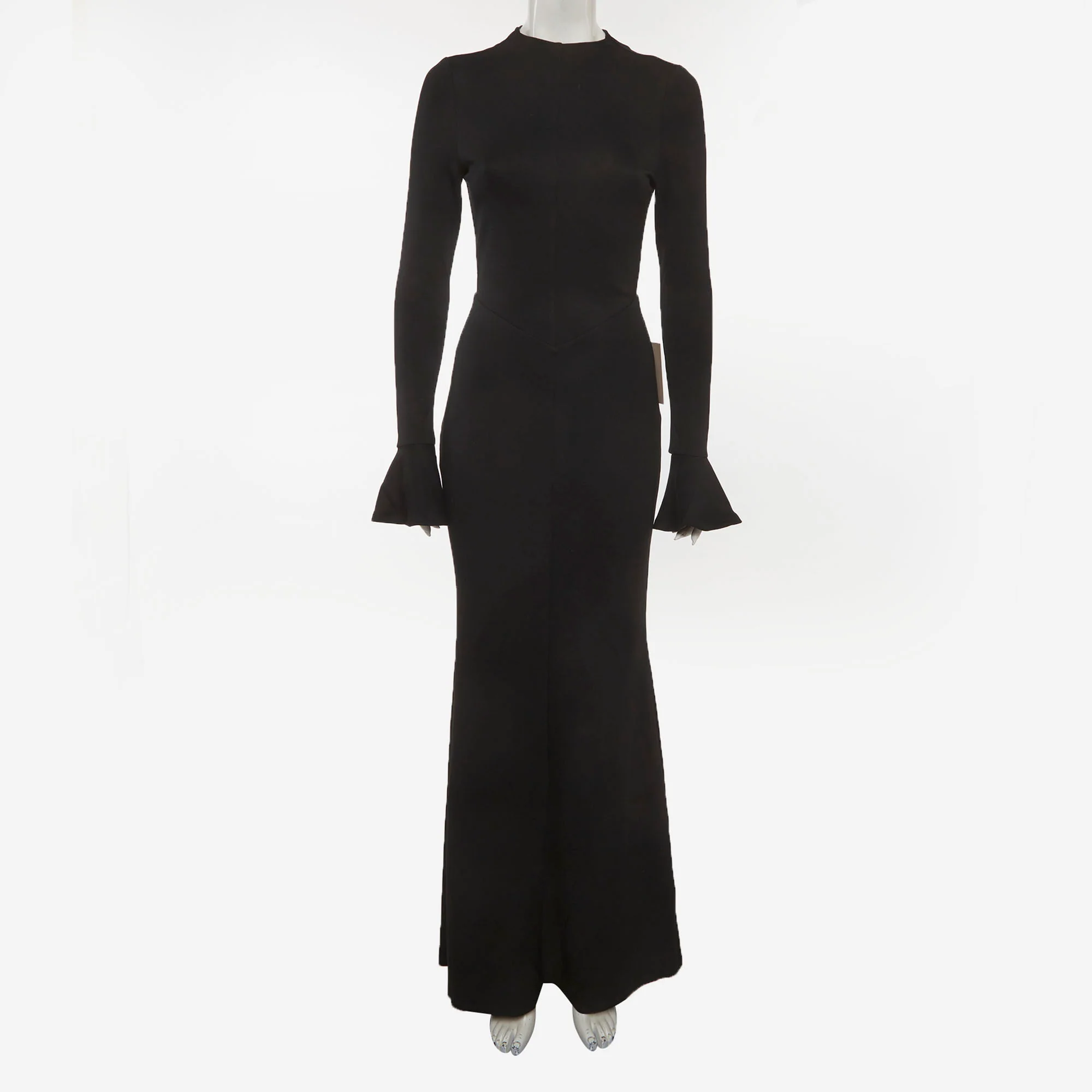 Oddmuse Black Jersey Knitted Long Sleeve Maxi Dress - Image 2