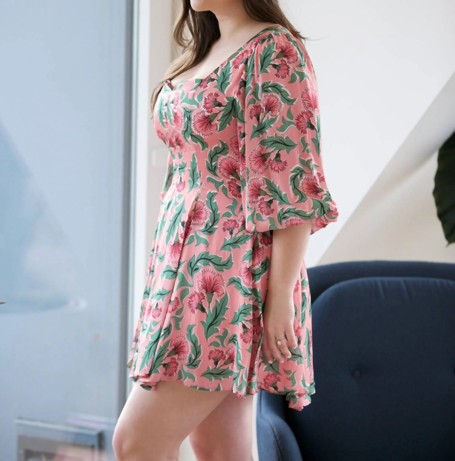 Odette Dress In Coral - Image 2