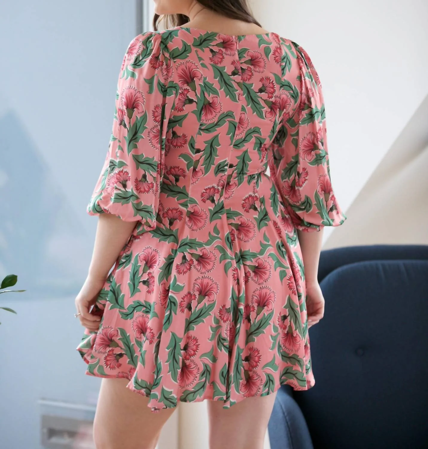 Odette Dress In Coral - Image 3