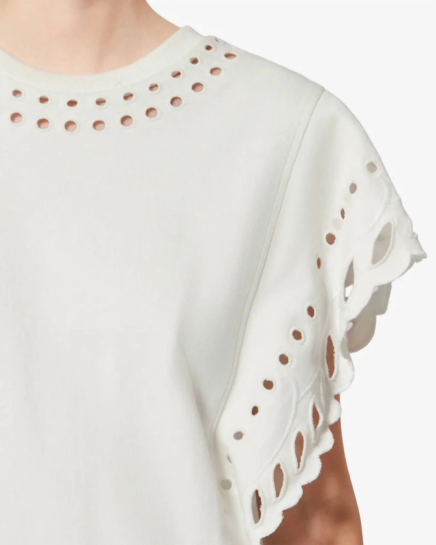 Odyle Crewneck T-Shirt In Ecru - Image 3