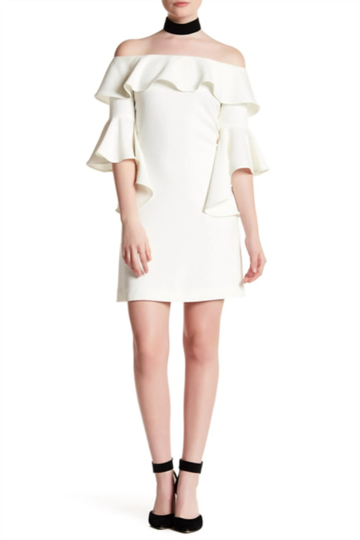 Off The Shoulder Dress In Ivory