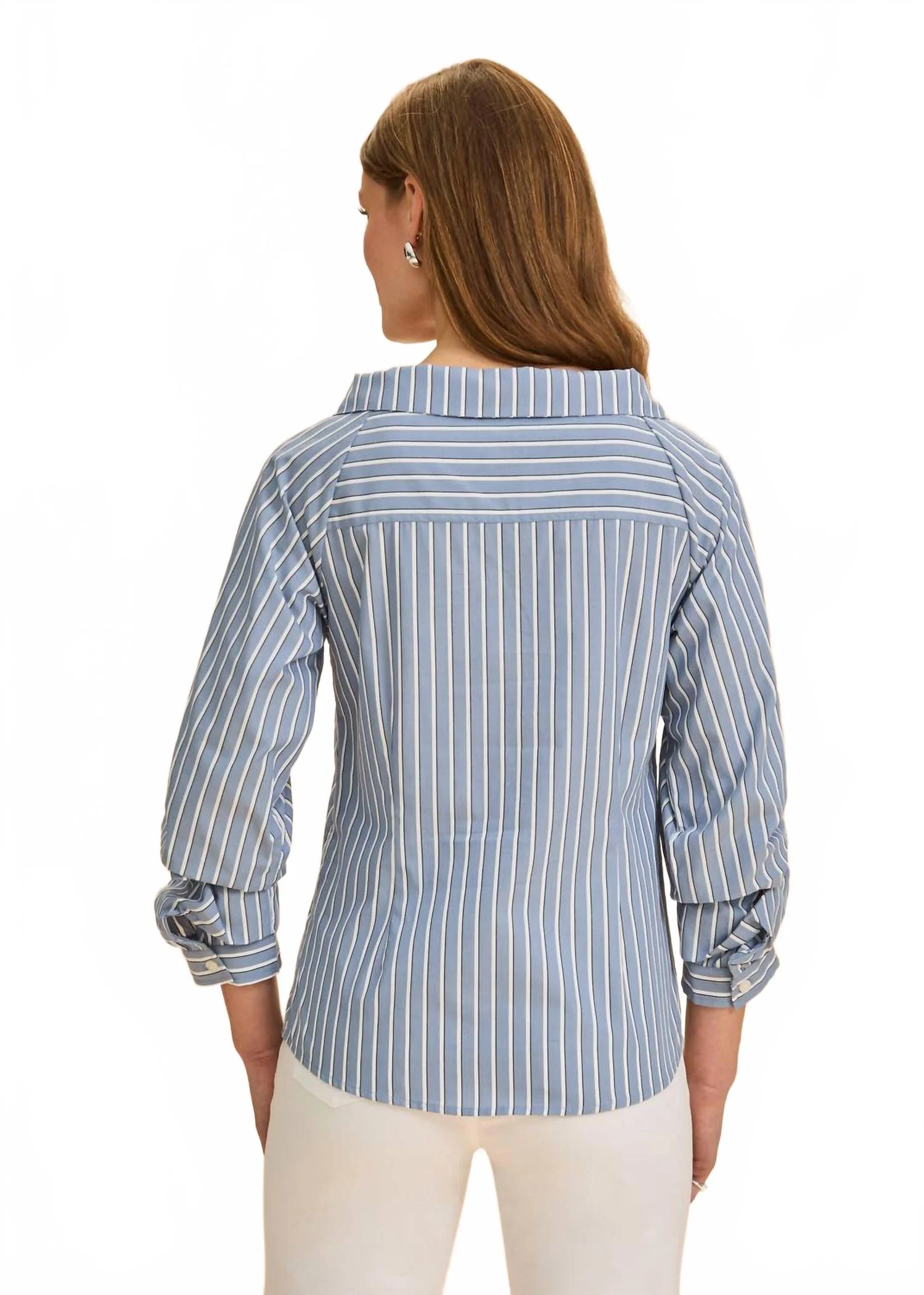 Off The Shoulder Stripe Blouse In Ether Stripes - Image 3