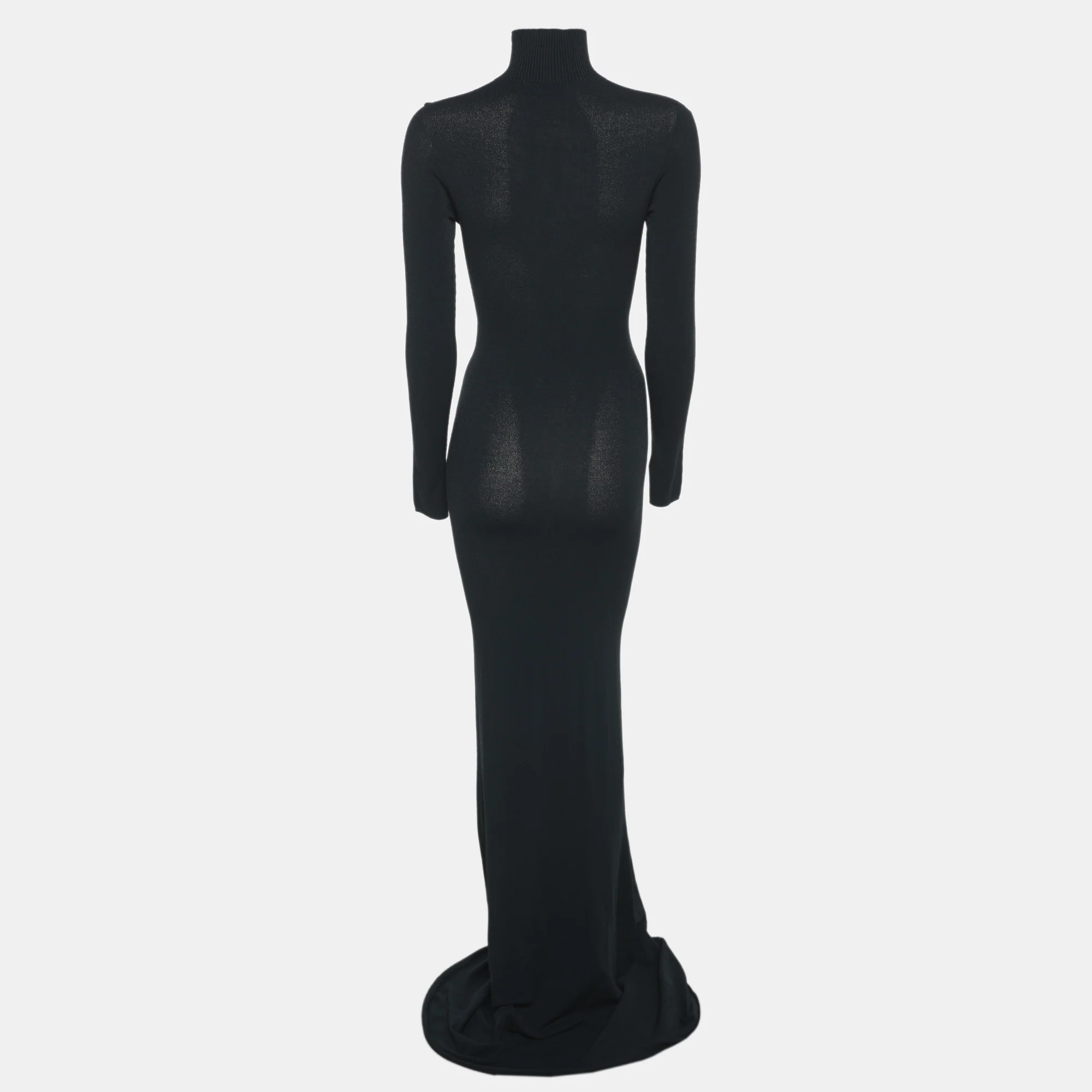 Off-White Blue Stretch Crepe Bodycon Dress - Image 3