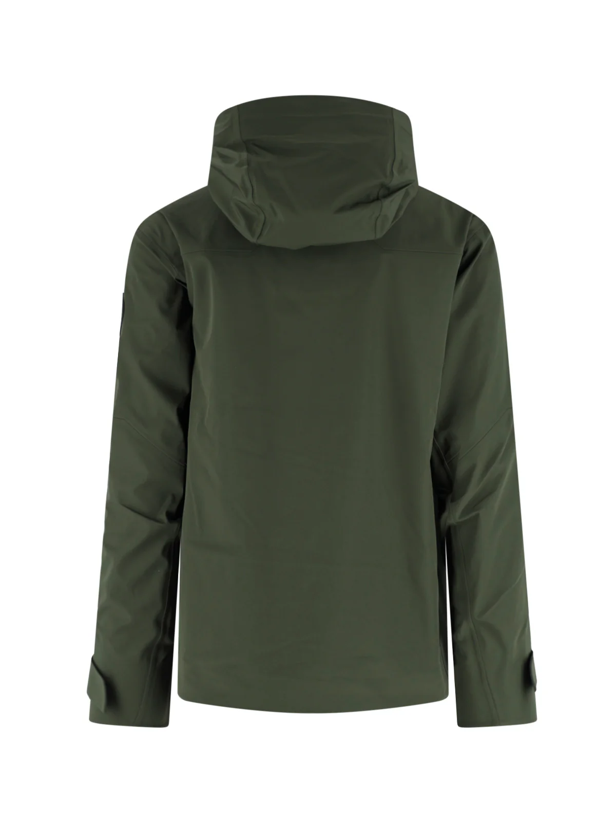 Olive Green Minimalist Jacket with Adjustable Cuffs - Image 2