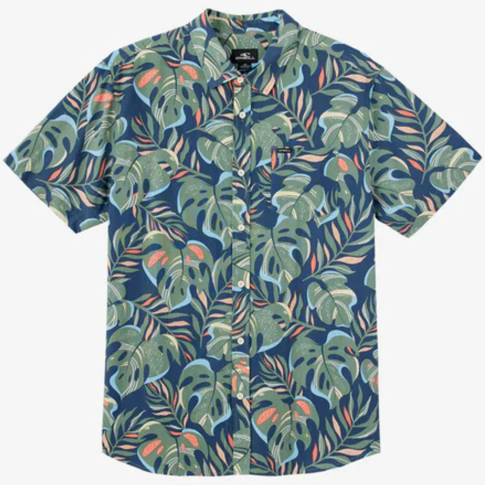 O'Neill Oasis Shirt Men's Midnight Navy Tropical Print Button Up DSGL1243 - Image 5