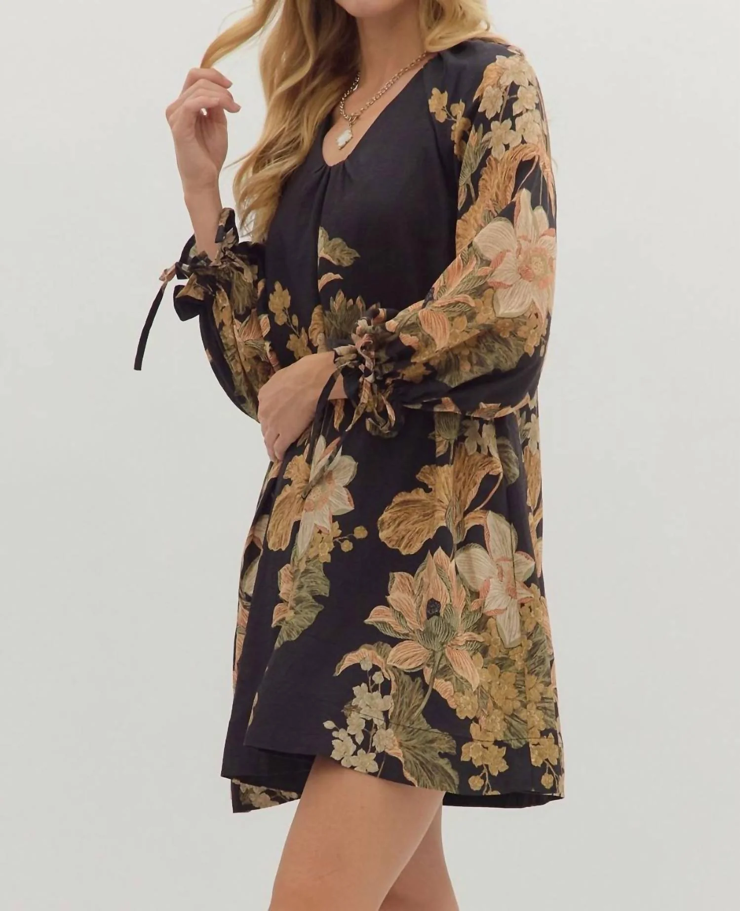 Ophelia Mini Dress In Black - Image 4