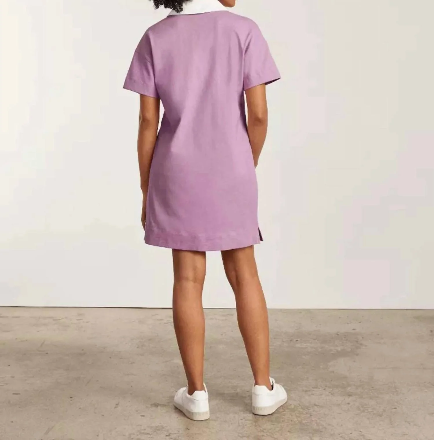 Organic Cotton Polo Dress In Lilac - Image 2