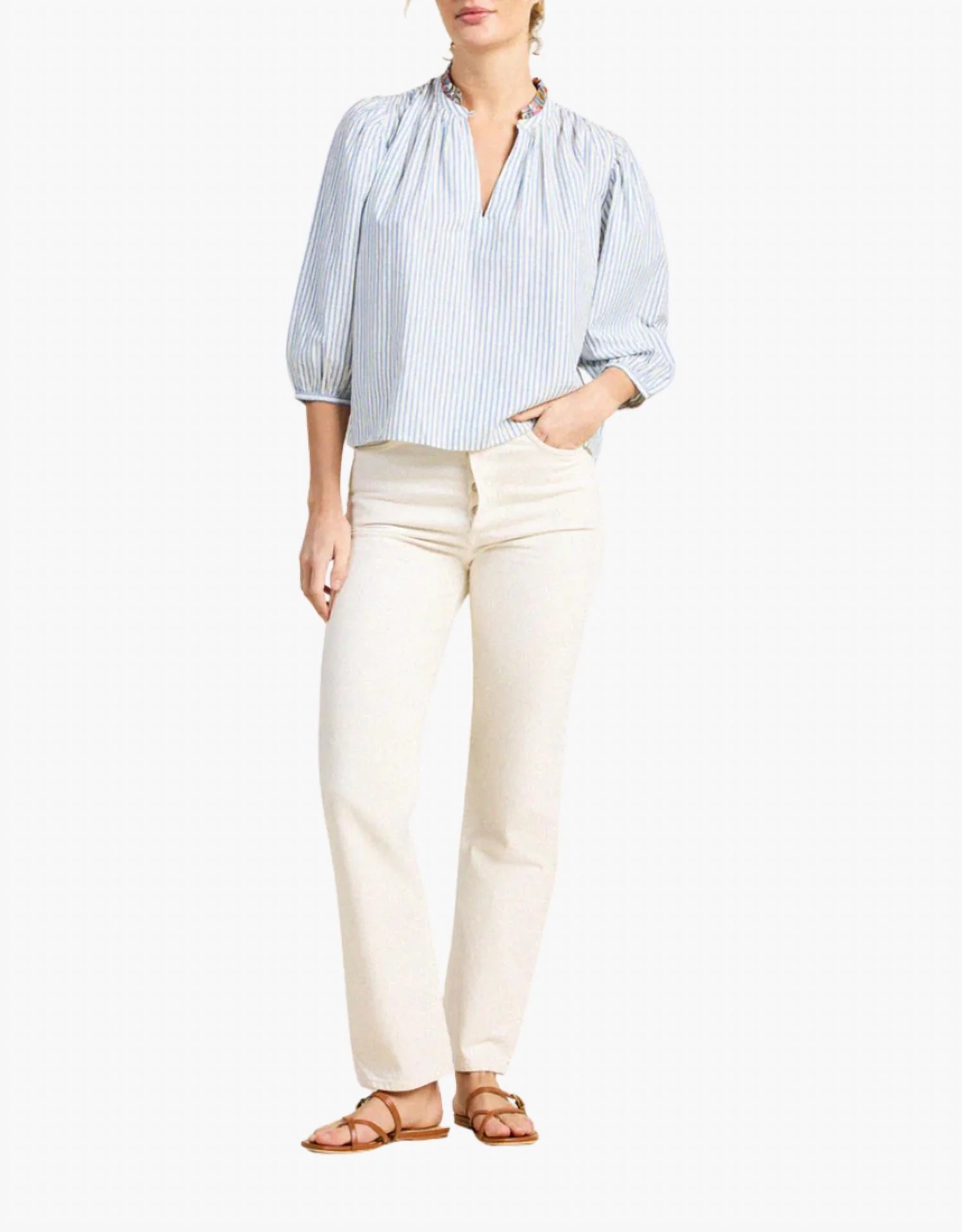 Orly Blouse In Seaside Stripe