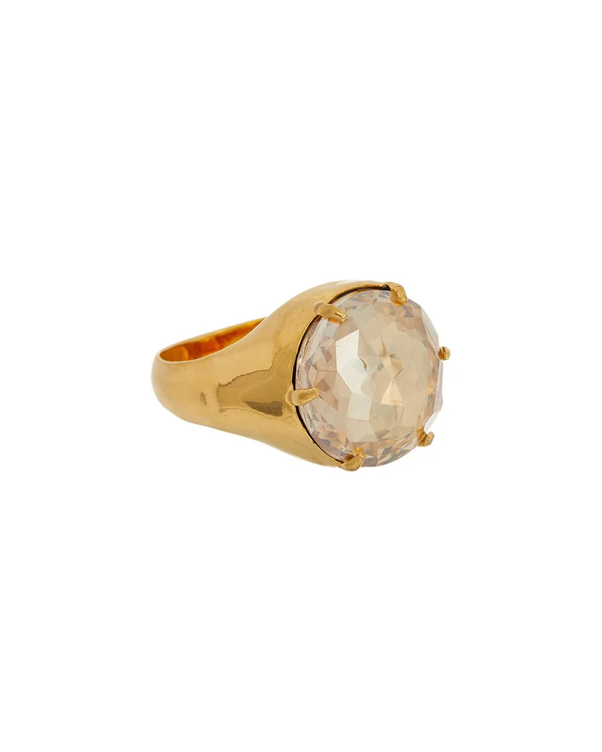 Oscar de la Renta Crystal Signet Ring - Image 2