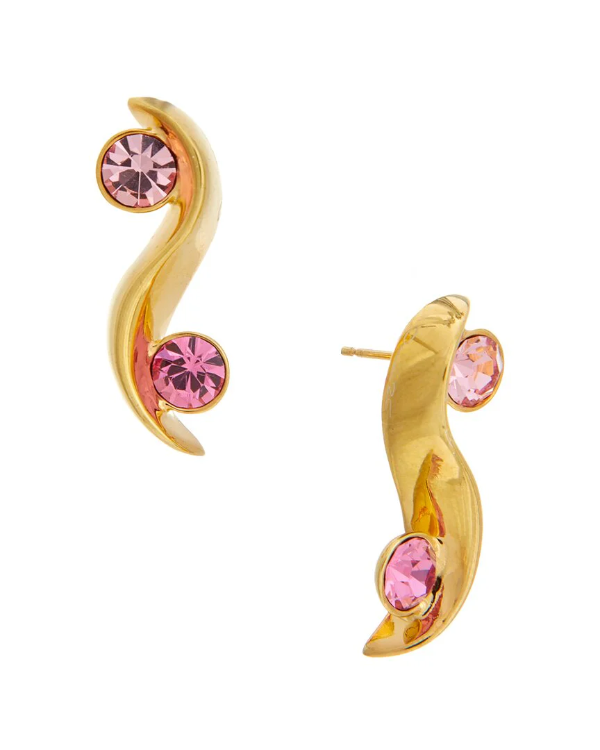 Oscar de la Renta Crystal Wave Earrings - Image 2