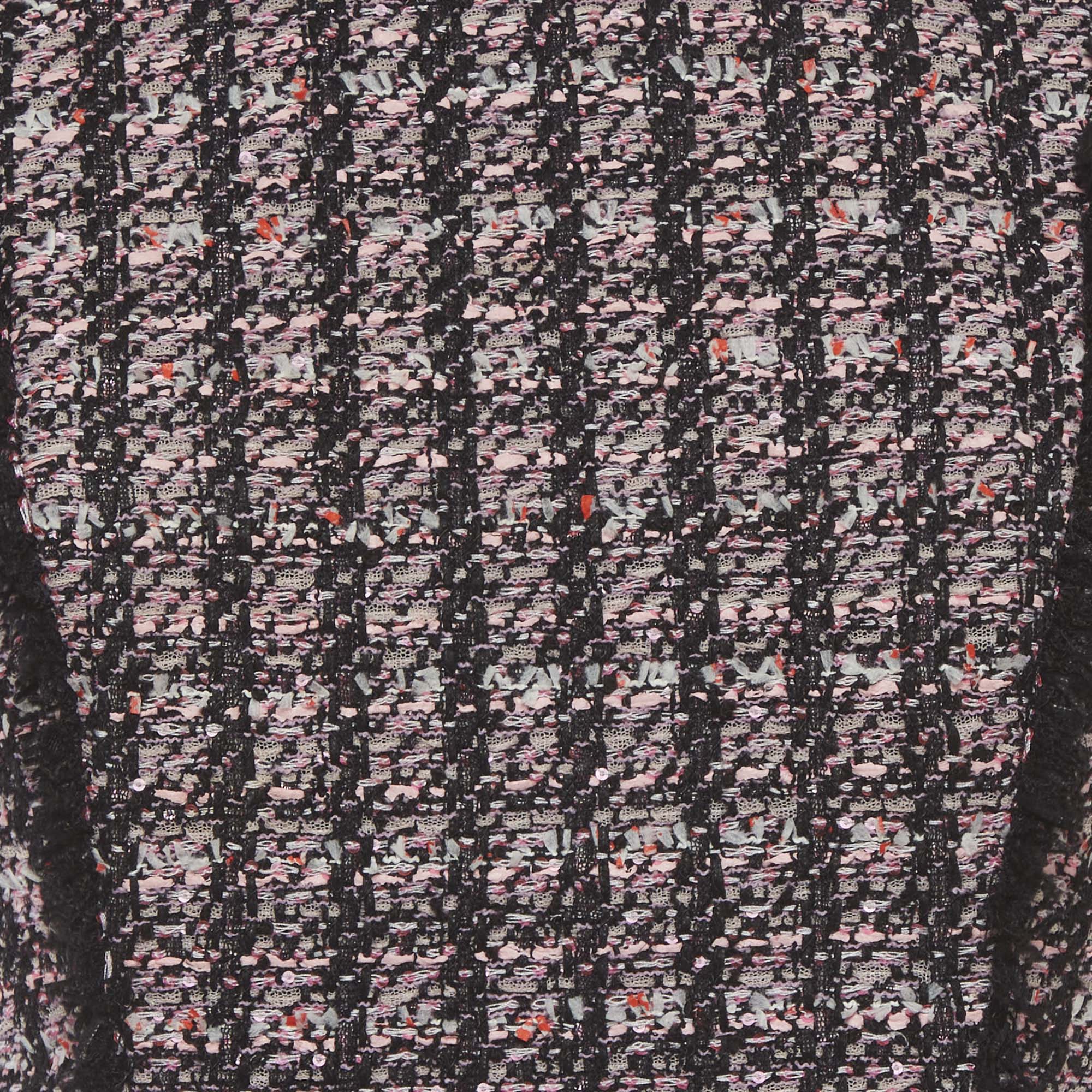 Oscar De La Renta Pink/black Tweed Sleeveless Dress - Image 4