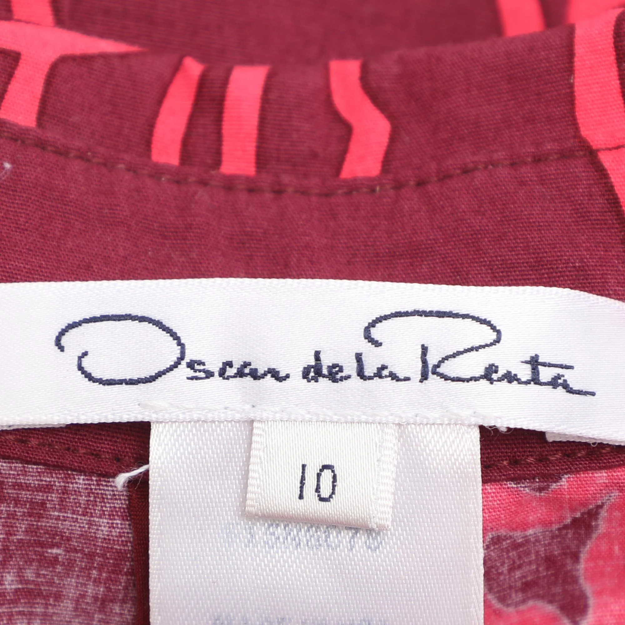 Oscar De La Renta Pink Floral Printed Stretch Cotton Collared Maxi Dress - Image 6