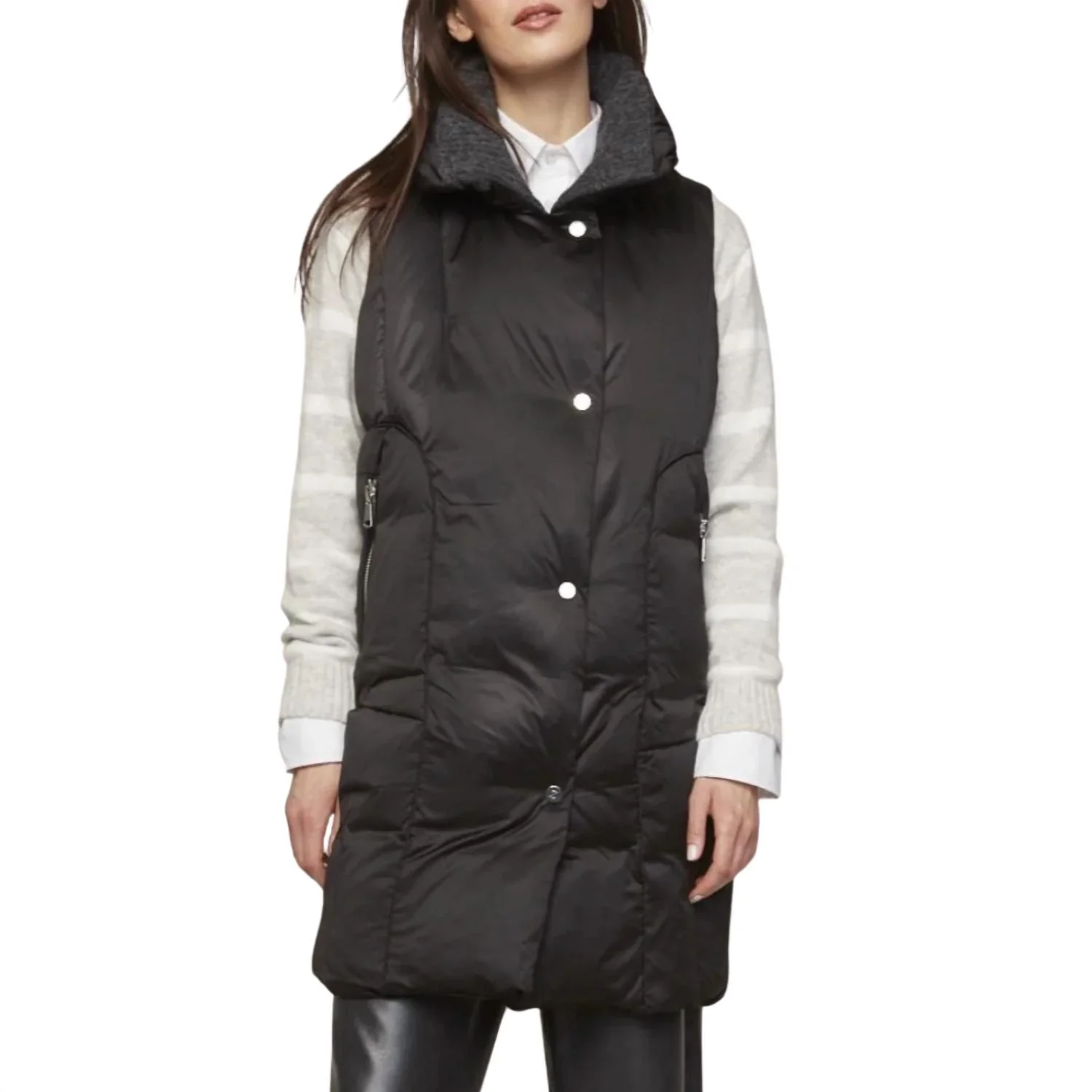 Padma Down Vest In Black - Image 2
