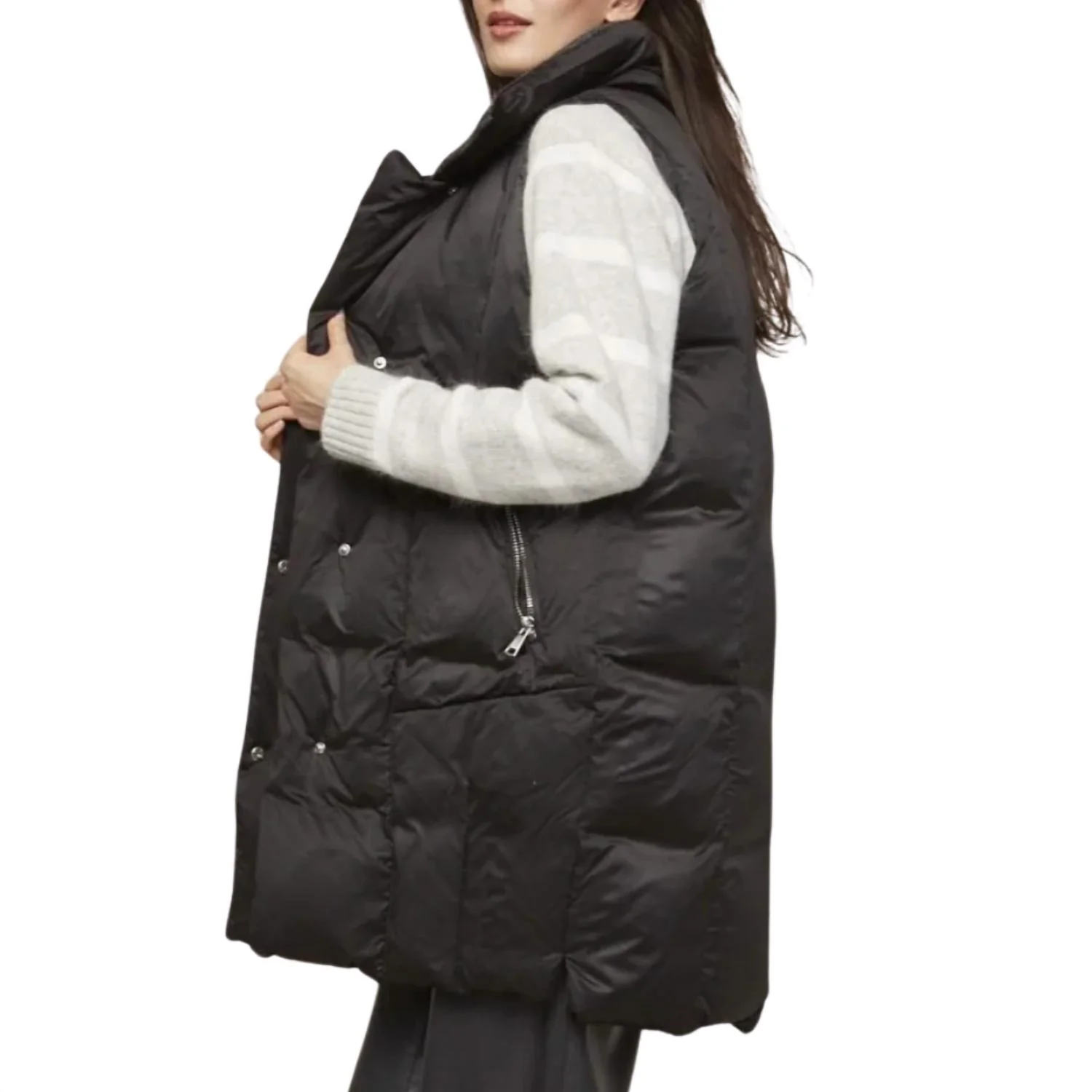 Padma Down Vest In Black - Image 3