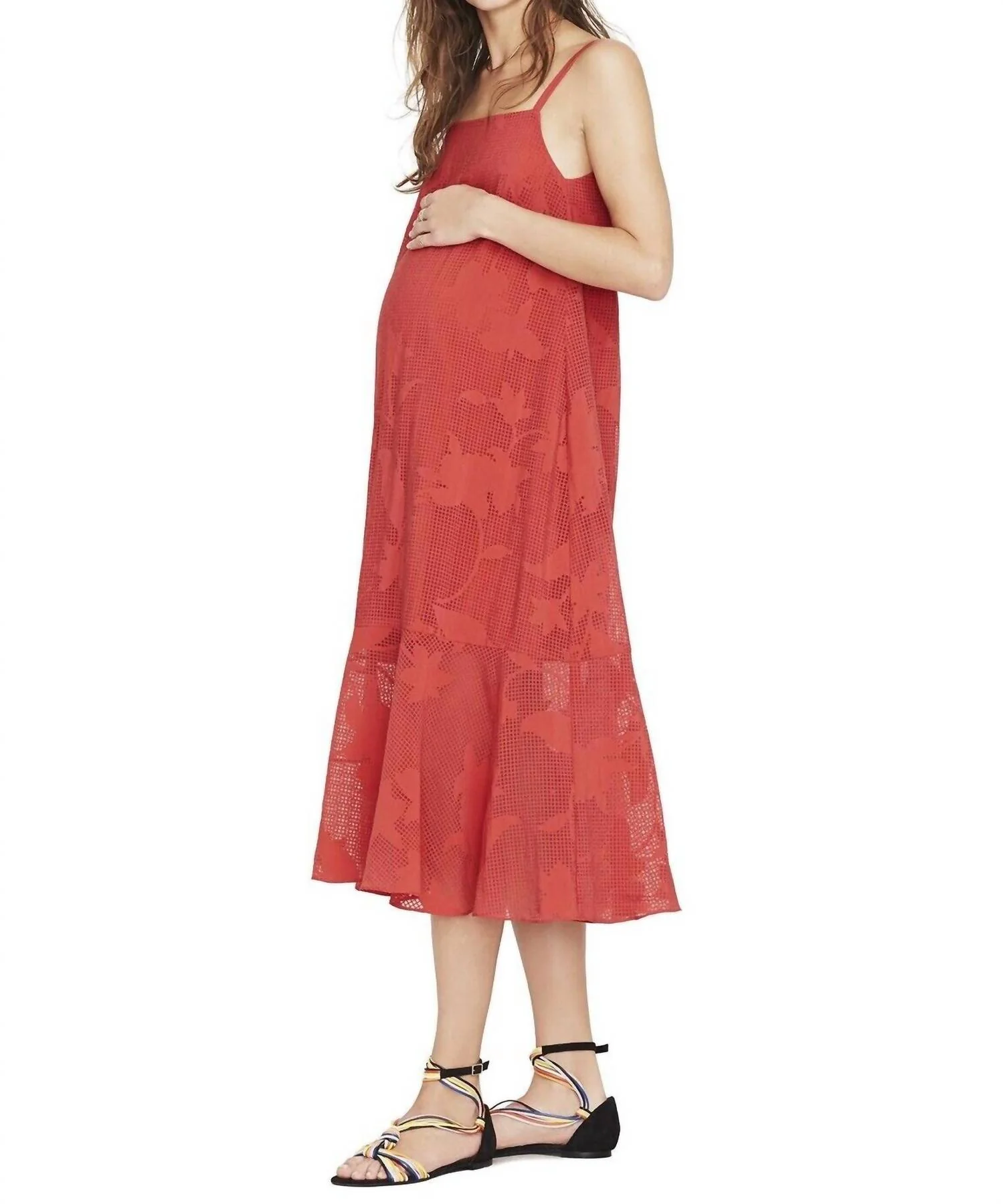 Paola Maternity Dress In Red