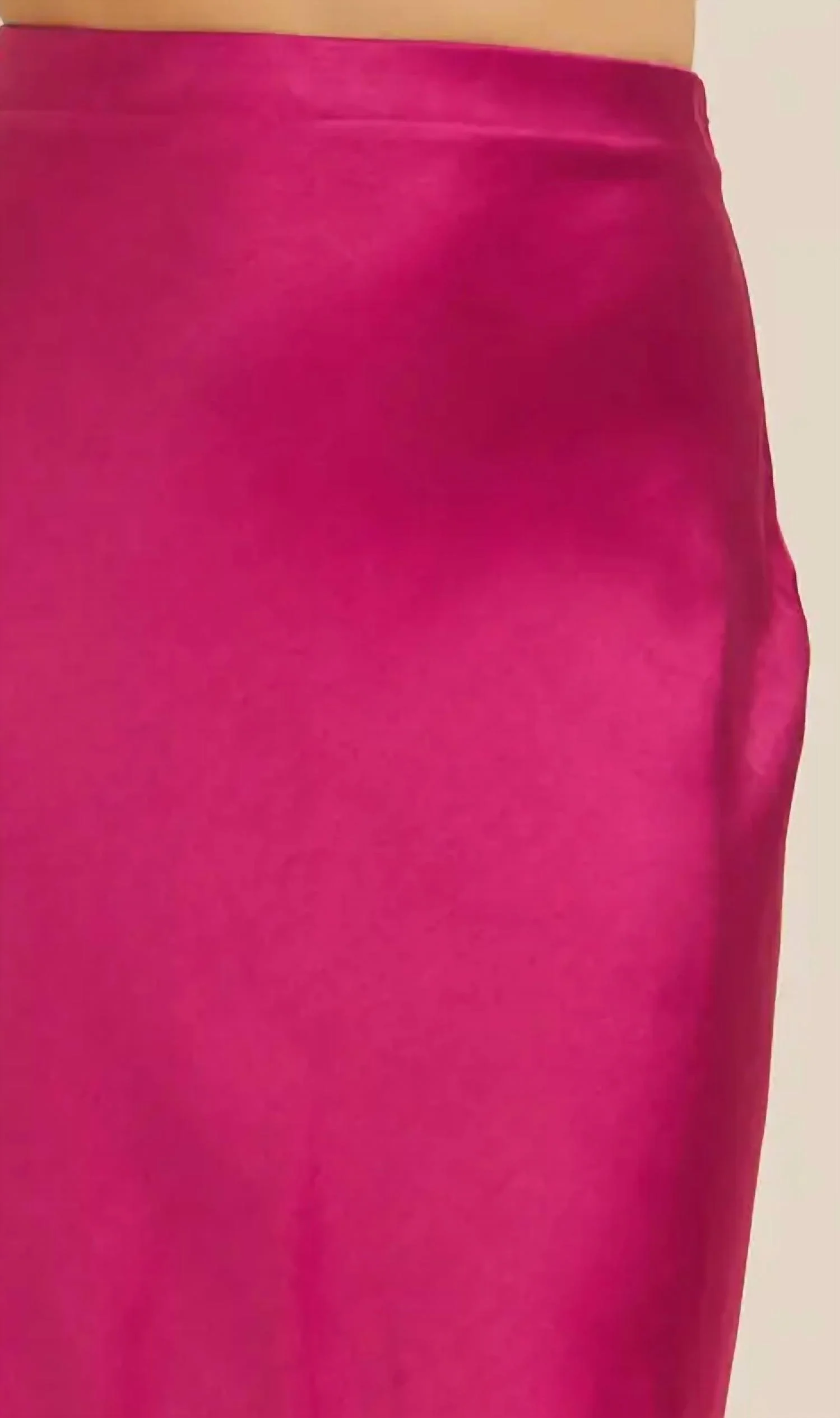 Paris Satin Skirt In Hot Pink - Image 2