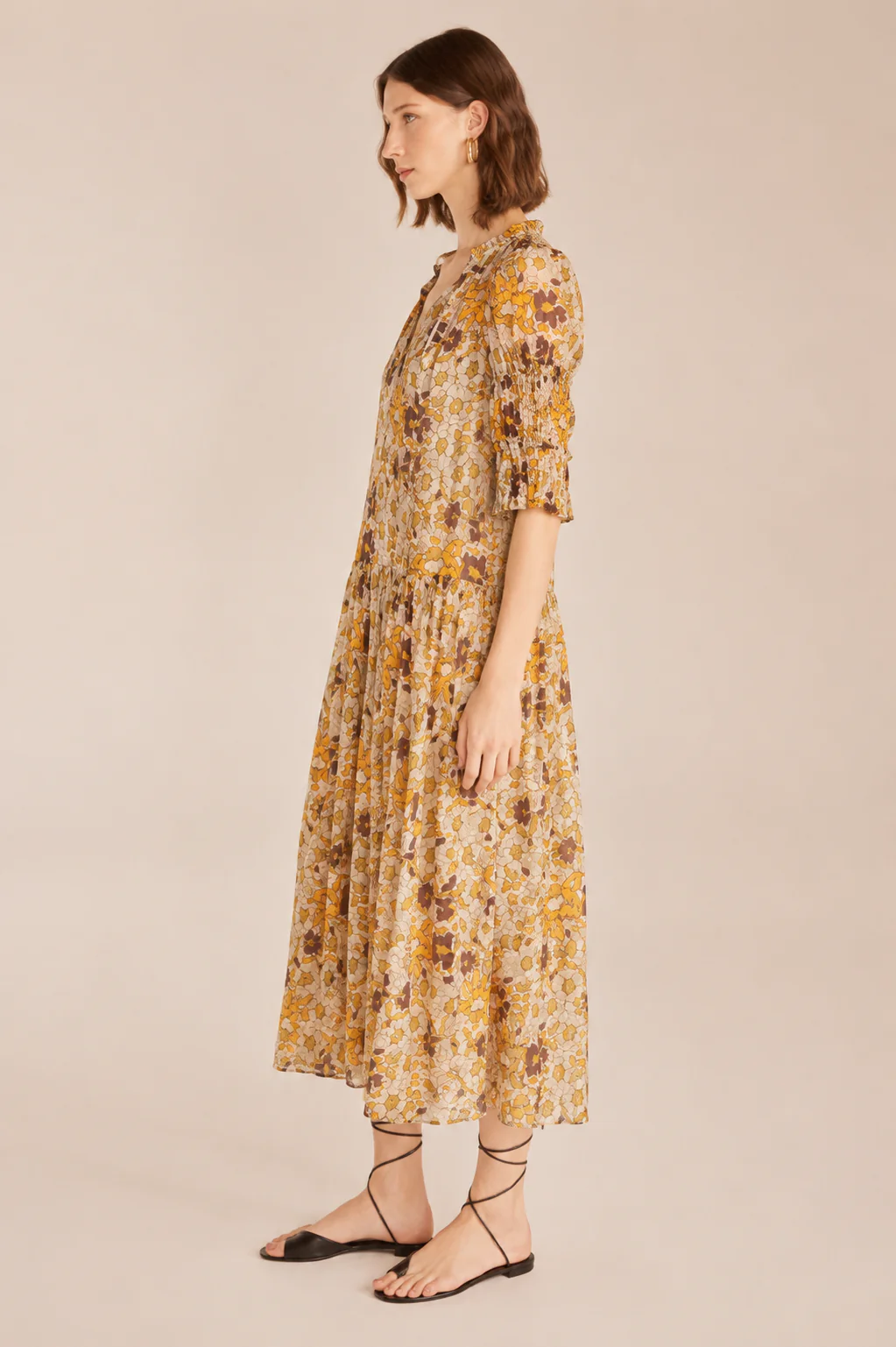 Passion Flower Puff Sleeve Dress - Image 2