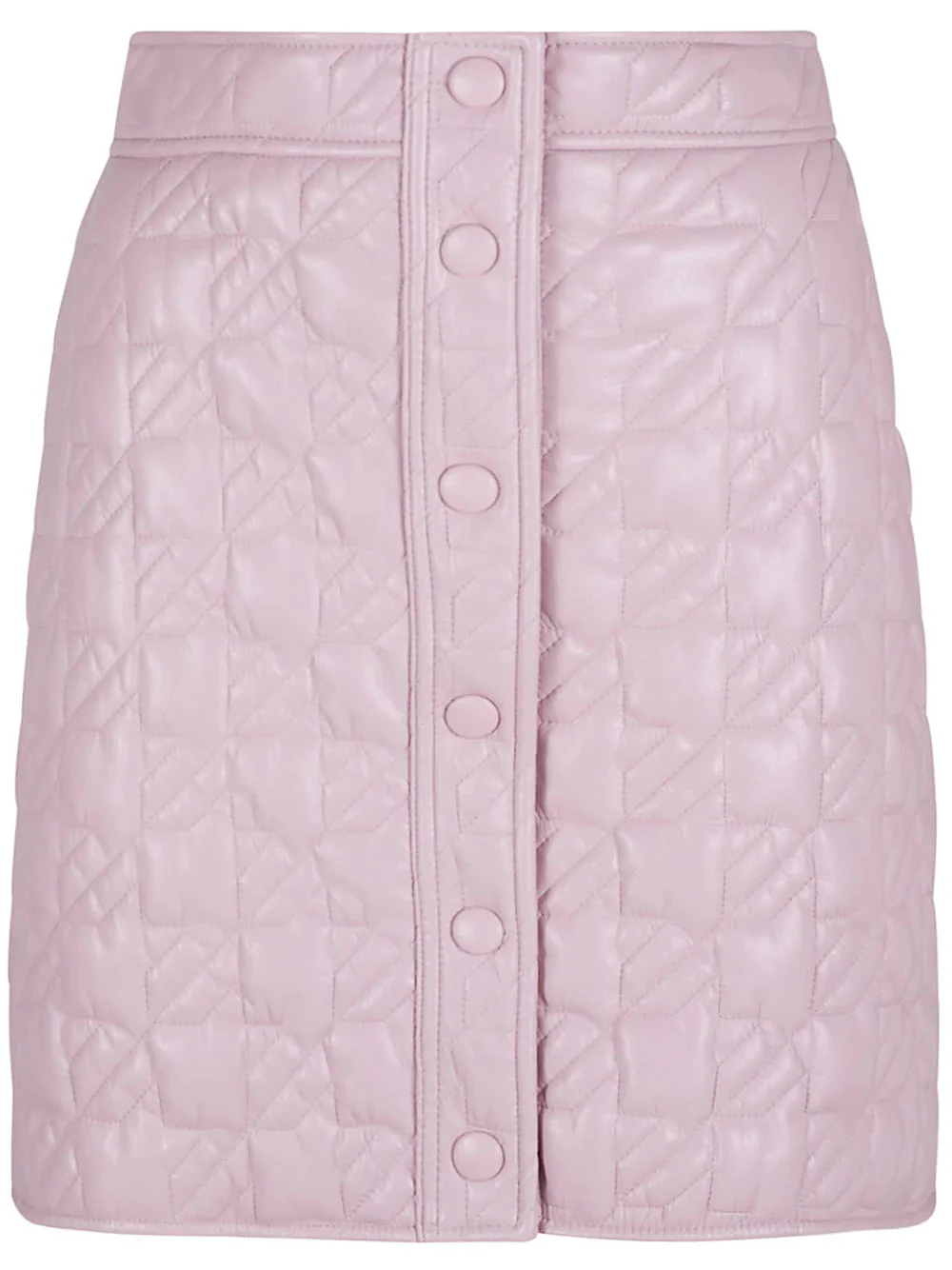 Pastel Pink Quilted Geometric Polyester Mini Skirt