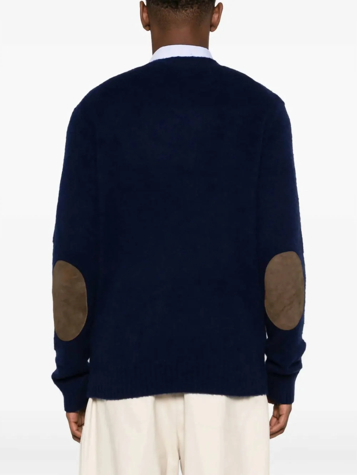 Patch Crew Sweater In Imperial Blue - Image 3