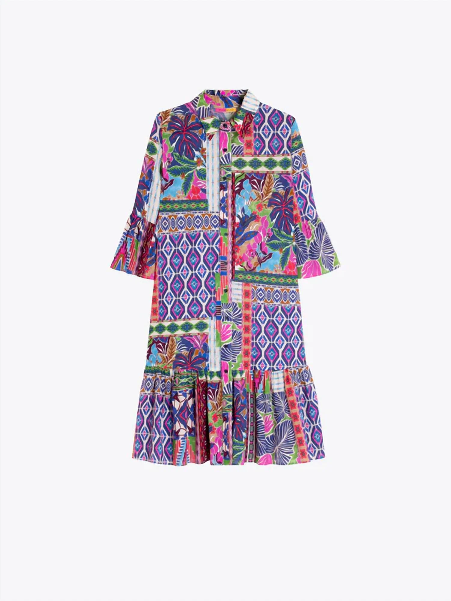 Patchwork Mini Dress In Multi Print - Image 3
