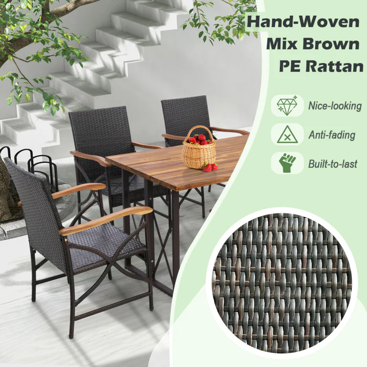Patio Wicker Chairs with Soft Zippered Cushion - Image 4