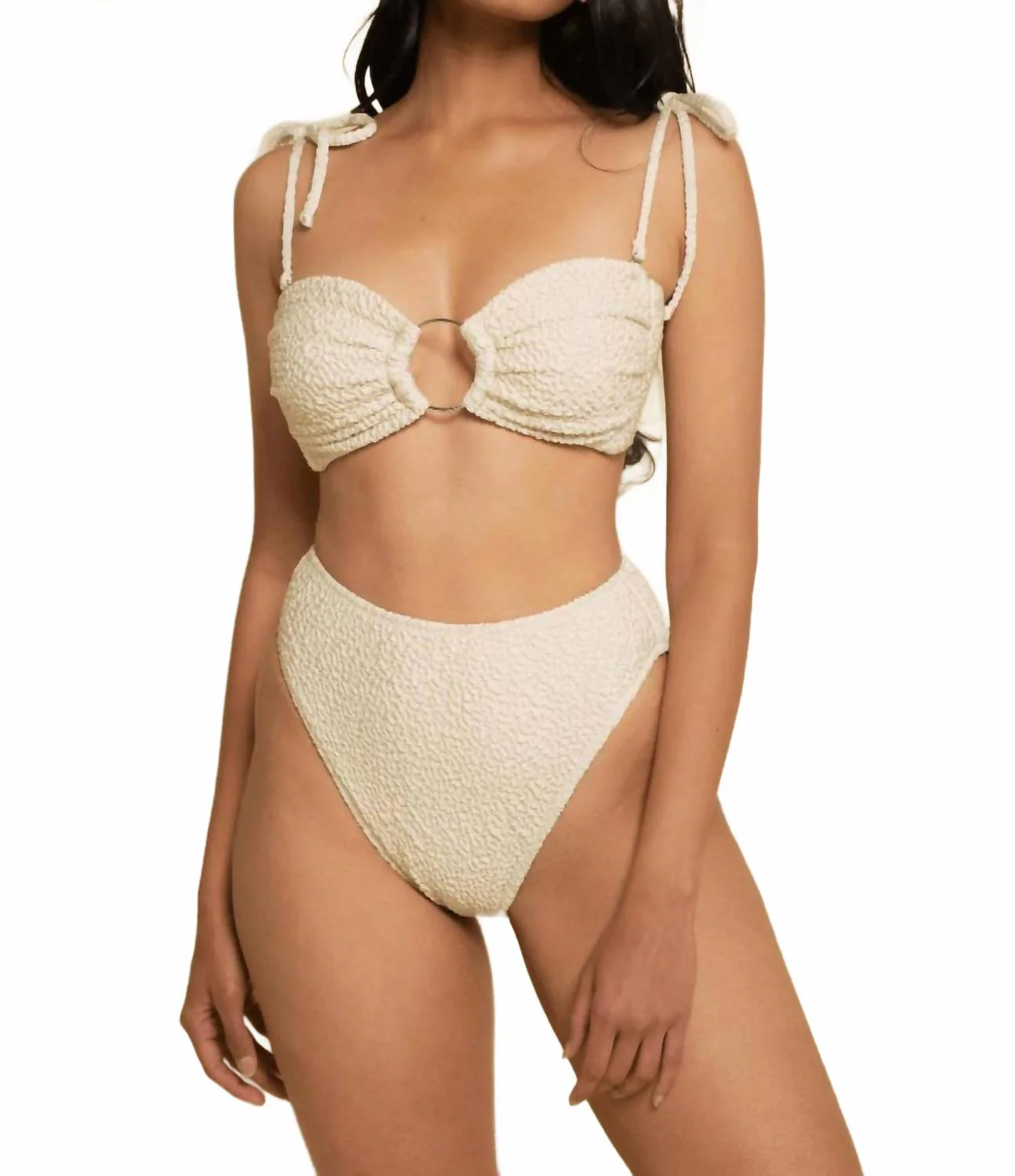 Paula Bikini Bottom In Oat Texture