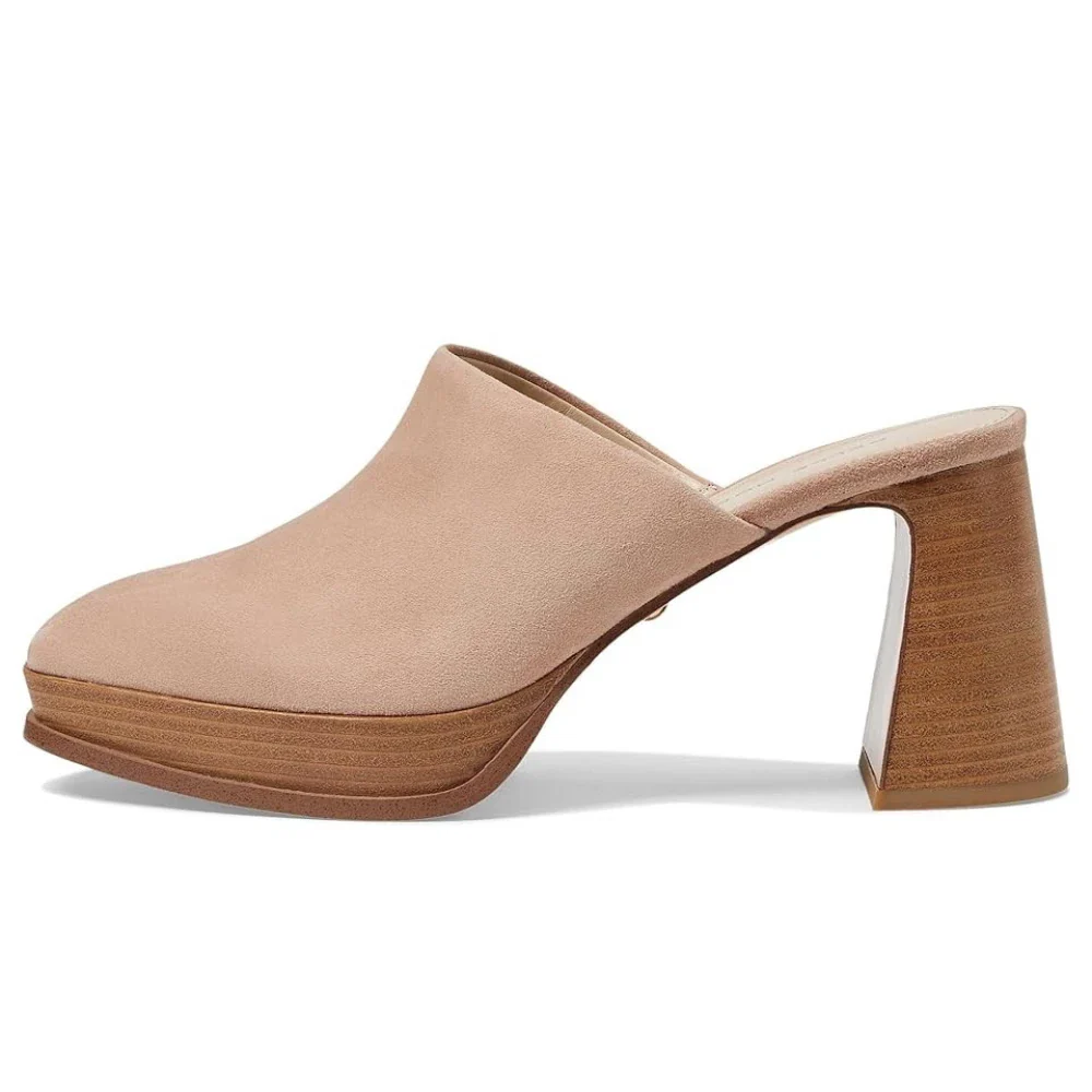 Pelle Moda Dilani Mule Womens Blush Leather Platform Sandals HTAT1117 - Image 2