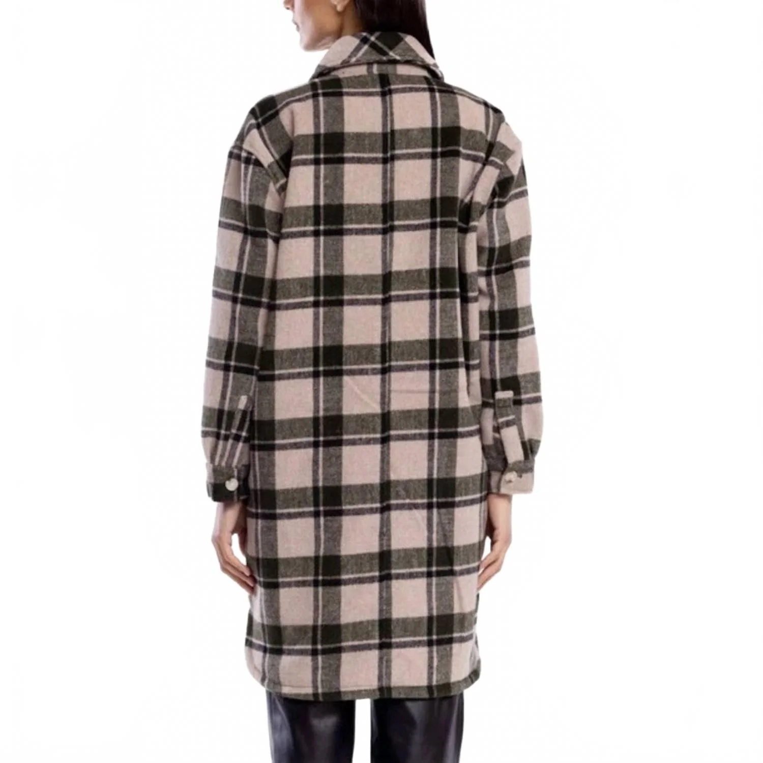 Perfect Timing Plaid Wool Blend Long Shacket Jacket In Multi - Image 2