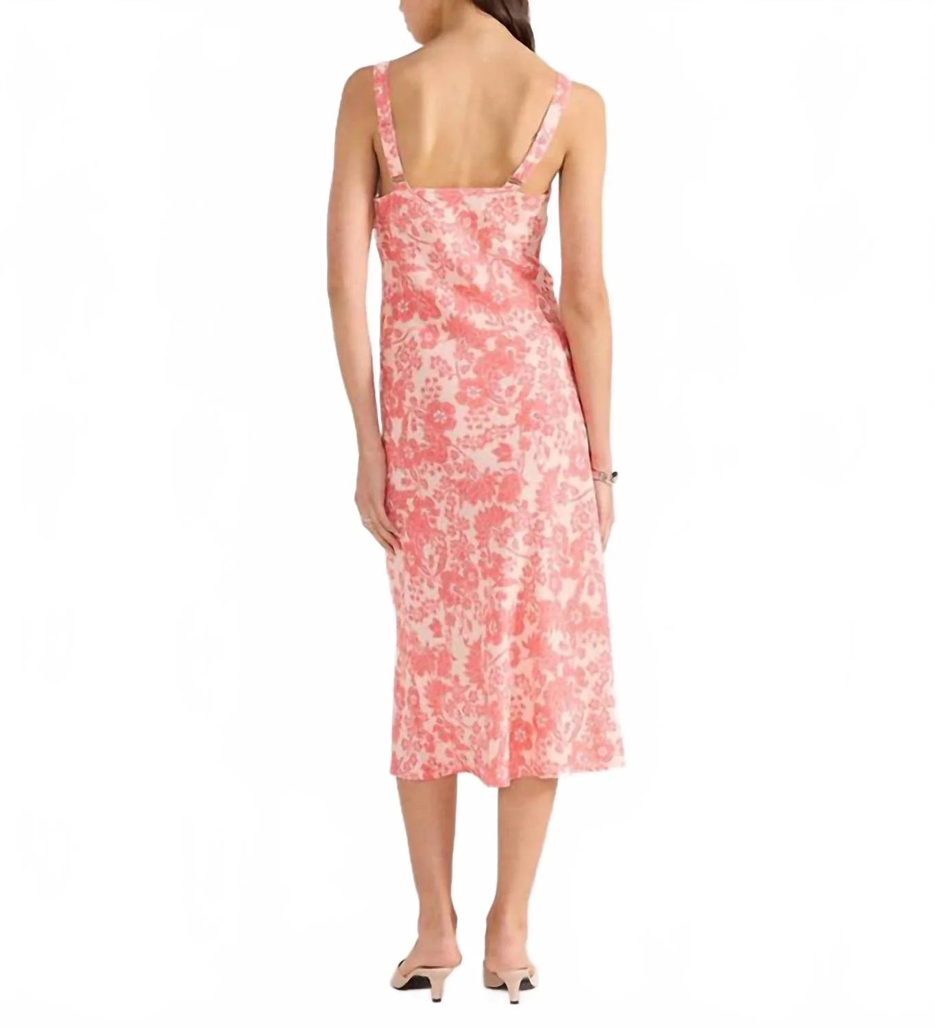 Petal Bias Midi Dress In Pink - Image 2