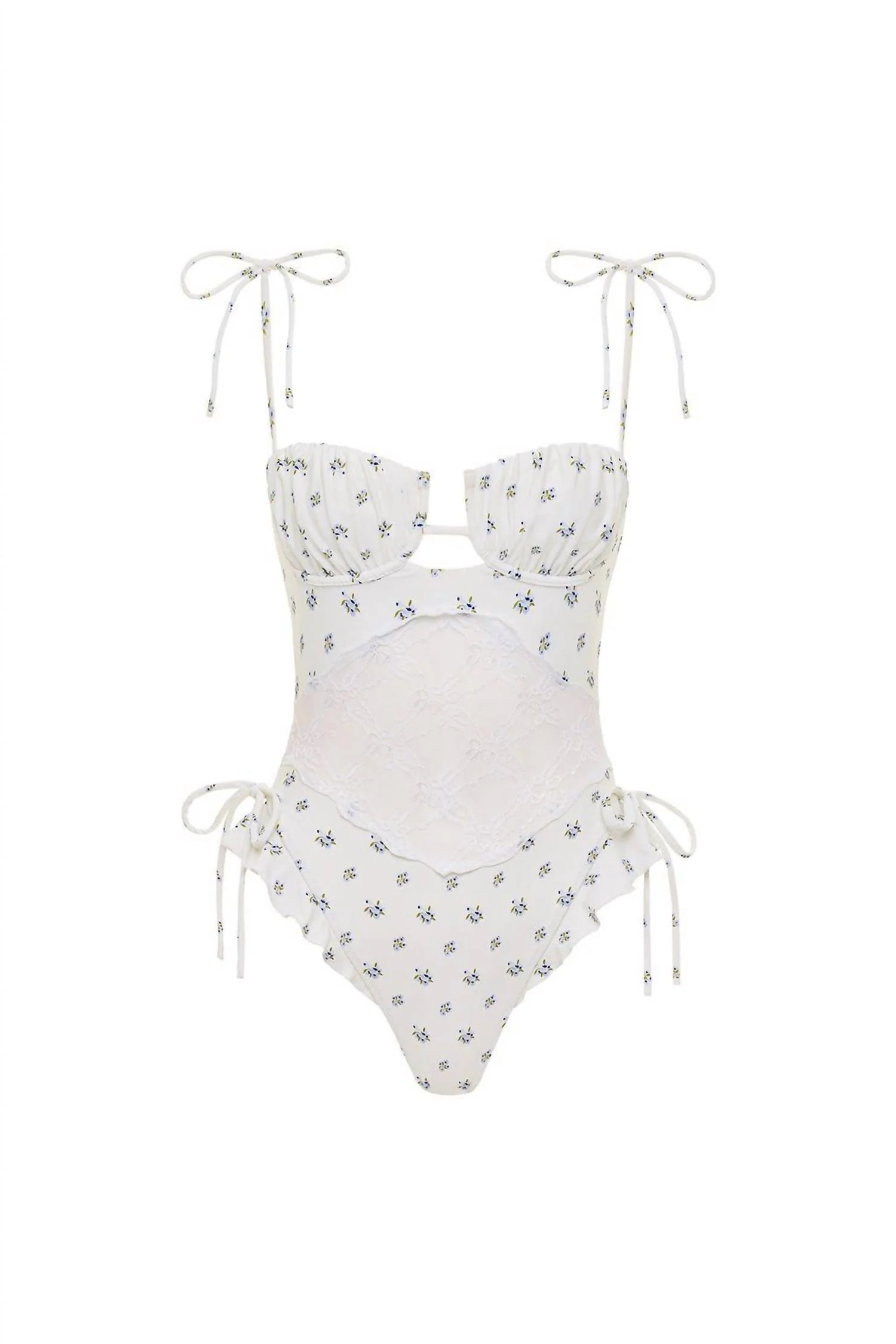 Petal Variation One-Piece With Lace Swimsuit In Heidi Floral - Image 5