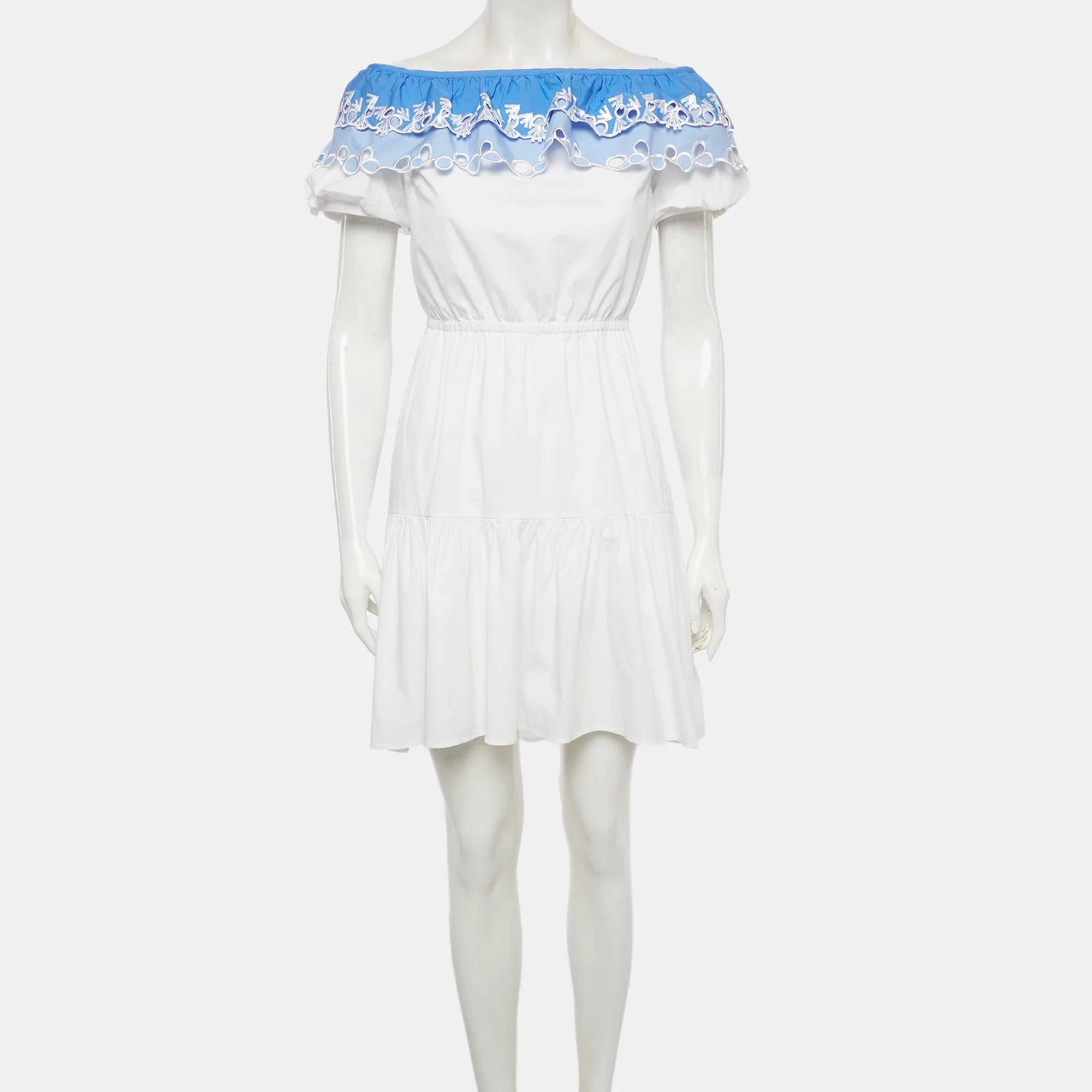 Peter Pilotto White Embroidered Cotton Pallas Mini Dress - Image 2
