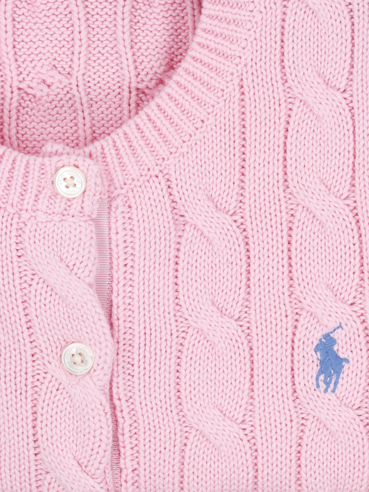 Pink Cable-Knit Button-Down Cardigan - Image 3