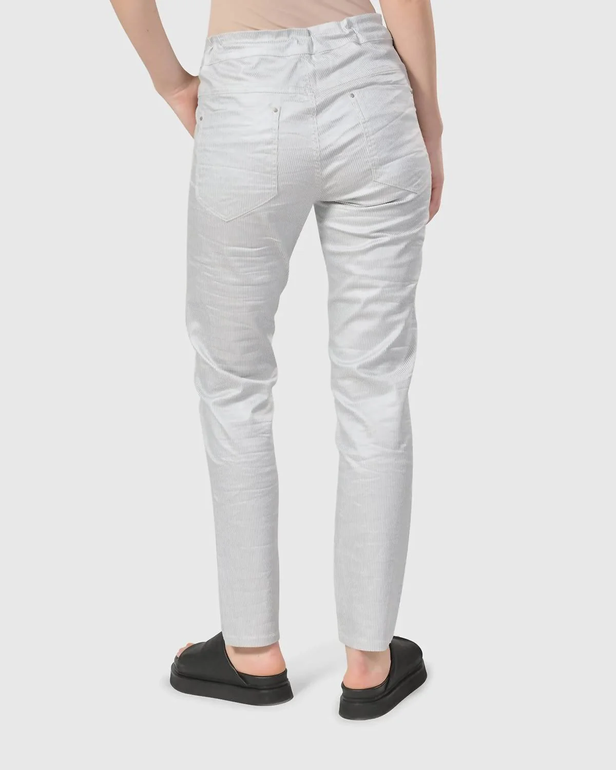 Pinstripe Iconic Stretch Jeans In Silver/white - Image 4