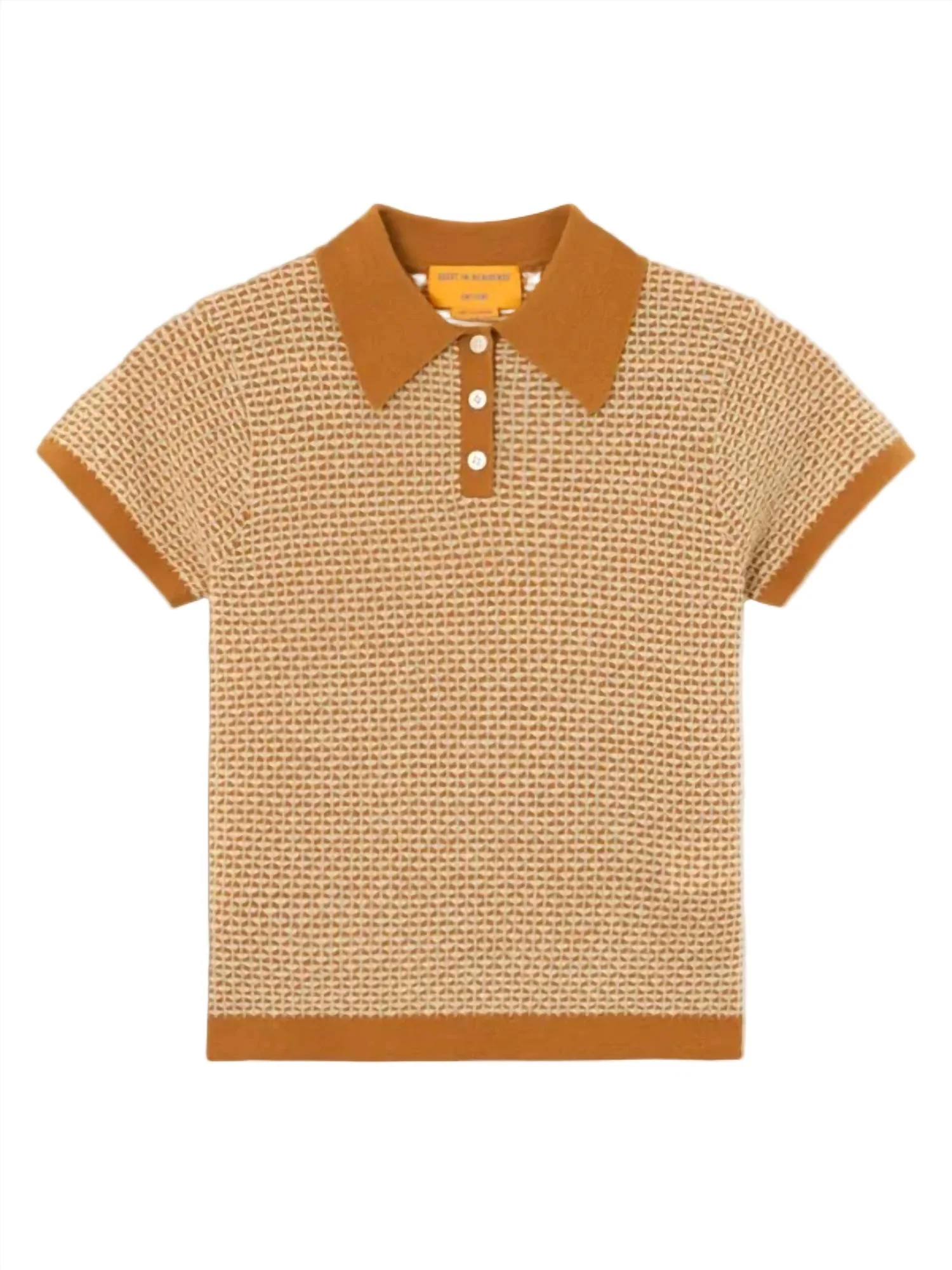 Pique Shunken Polo Top In Suede Combo - Image 5