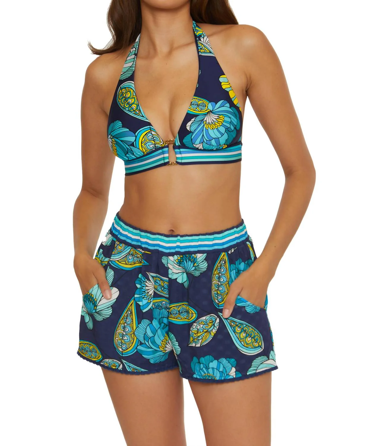 Pirouette Ring Halter Top In Multi