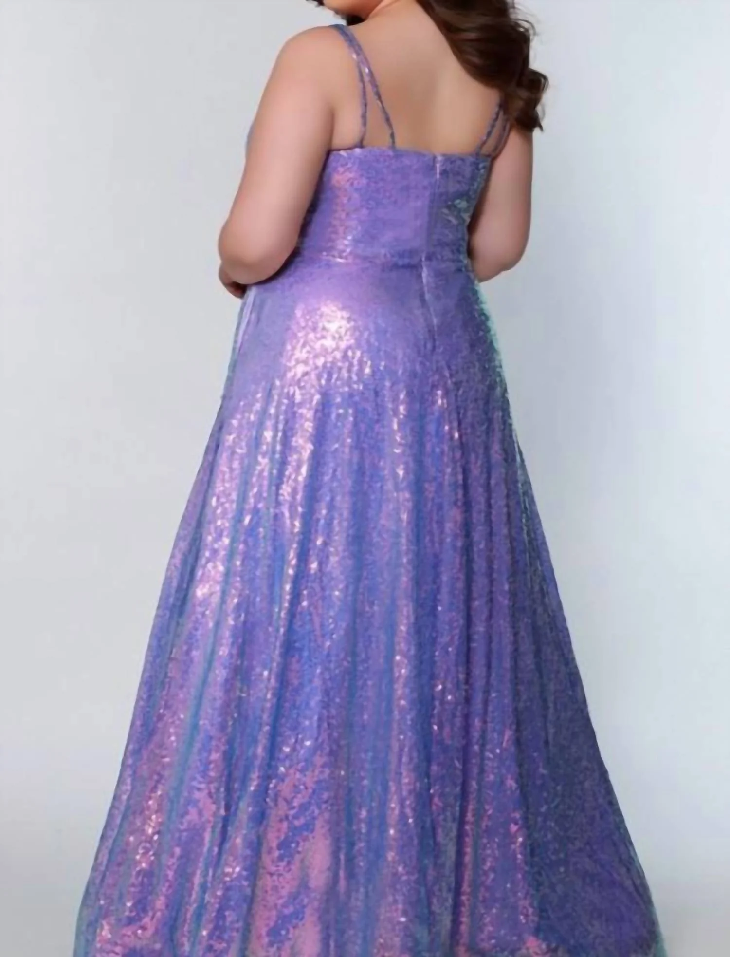 Plus Sequin Prom Dress In Polar Purple - Image 2