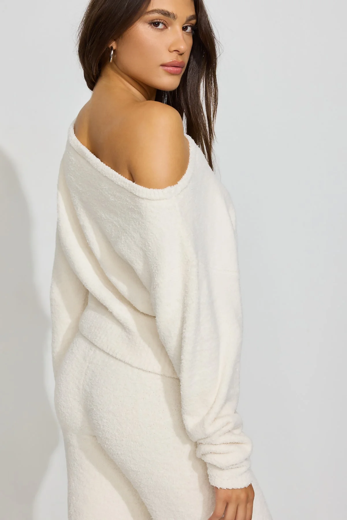 Plush Off Shoulder Sweater - Image 3