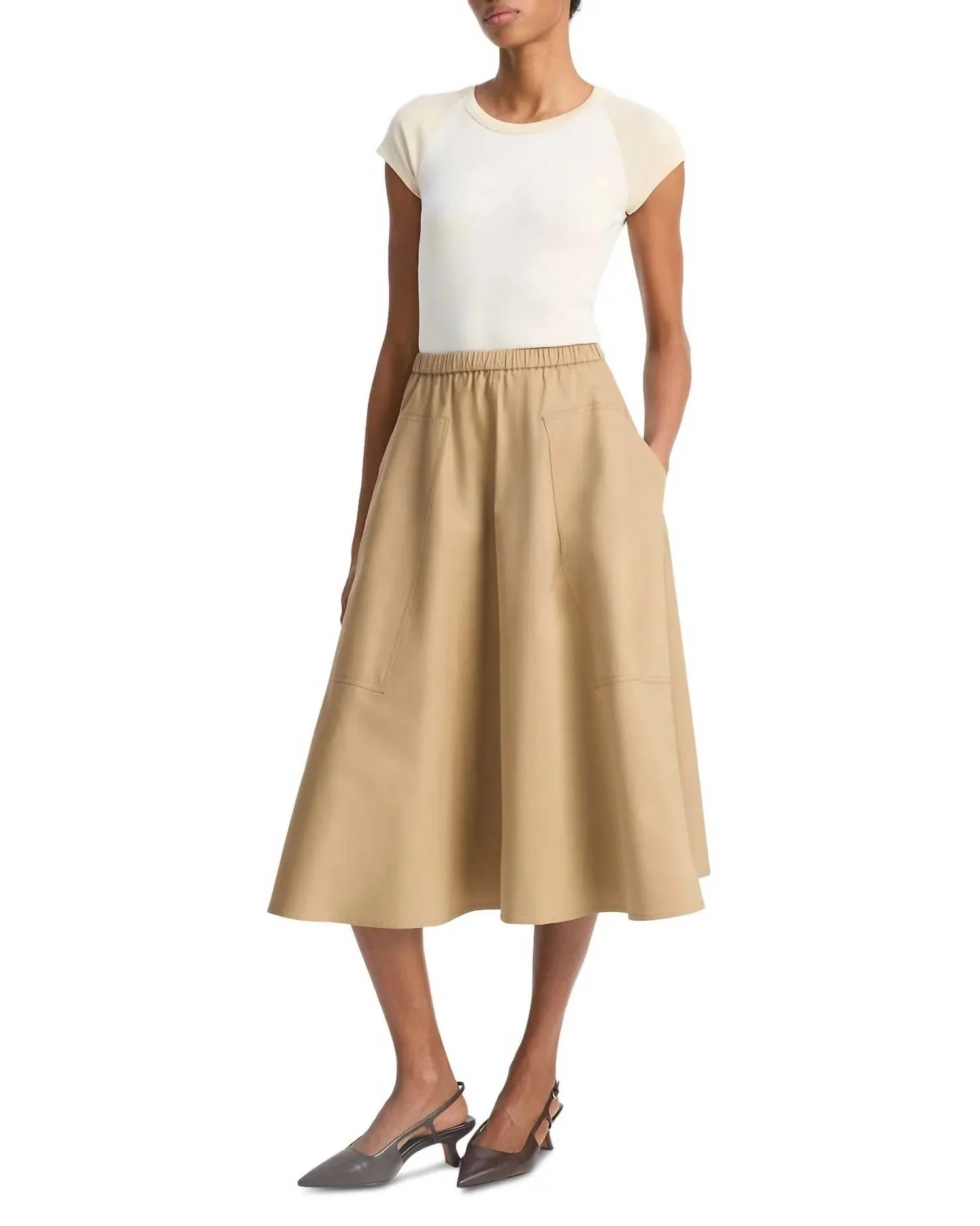 Pocket Full Skirt In Barley - Image 3