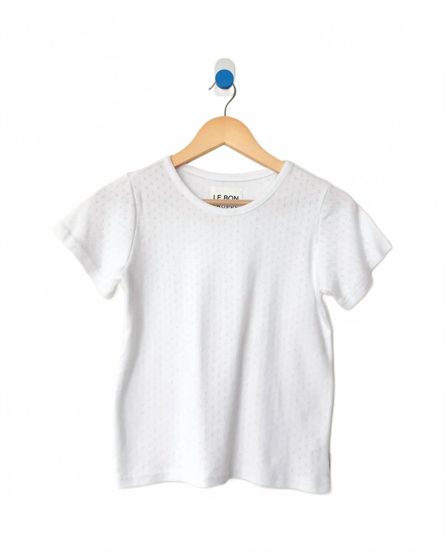 Pointelle Babe Tee In Icy Grey - Image 3