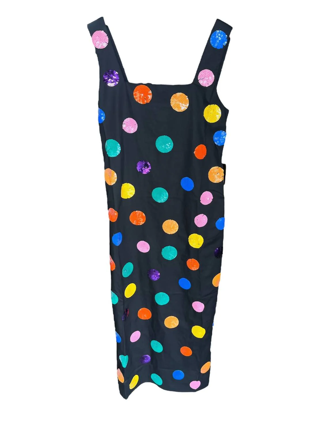 Polka Dot Cotton Midi Dress In Black - Image 2